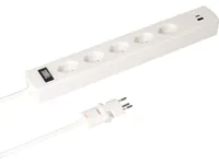Max Hauri Steckdosenleiste SafetyLine 5x T13 mit USB A C, weiss - Einsatzgebiet: Indoor - Detailfarbe: Weiss - Kinderschutz: Nein - Steckertyp Ausgang: T13 - Schalter: 1 Schalter - Steckdosenanzahl: 5