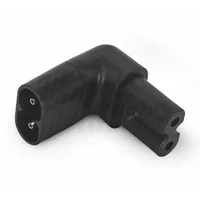 Alpha Elettronica Adapterstecker C7 - C8, frontal gewinkelt - Detailfarbe: Schwarz - Stromanschluss Seite A: C7 - Schalter: Nein - Stromanschluss Seite B: EC8 - Typ: Montagestecker