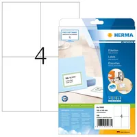 HERMA Universal-Etiketten Premium, 10.5 x 14.8 cm, 100 Etiketten - Klebehaftung: Permanent - Drucker Kompatibilität: Inkjet - Laser - Anzahl Blatt: 25 × - Papierformat: A4 - Anzahl Etiketten: 100 - Etikettengrösse: 105 x 148 mm