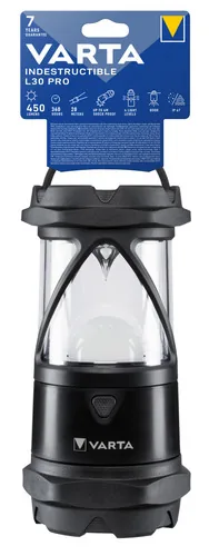 Varta INDESTRUCTIBLE L30 PRO Black, Transparent Hand flashlight LED