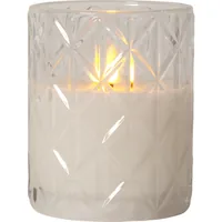 Star Trading LED-Kerze Flamme Romb, Ø 10 x 12.5 cm, Transparent - Betriebsart: Batteriebetrieb - Fernbedienung: Nein - Aussenanwendung: Nein - Höhe: 12.5 cm - Timerfunktion: Ja - Set: Nein
