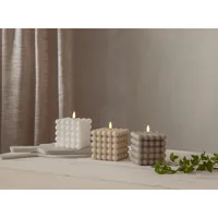 Star Trading LED-Kerze Pillar Flamme Dot, 10 x 12.5 cm, Braun - Betriebsart: Batteriebetrieb - Fernbedienung: Nein - Aussenanwendung: Nein - Höhe: 12.5 cm - Timerfunktion: Ja - Set: Nein
