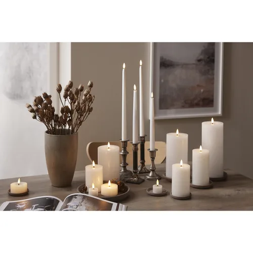 Star Trading LED-Kerze Pillar Flow Big, 17.5 cm, Weiss - Betriebsart: Batteriebetrieb - Fernbedienung: Nein - Aussenanwendung: Nein - Höhe: 17.5 cm - Timerfunktion: Ja - Set: Nein