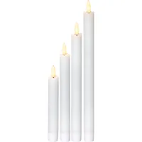 Star Trading LED-Stabkerzen Set Dinner Flamme Ø 2.1x28.5 cm, Weiss, 4 Stk - Betriebsart: Batteriebetrieb - Fernbedienung: Nein - Aussenanwendung: Nein - Höhe: 28.5 cm - Timerfunktion: Ja - Set: Ja