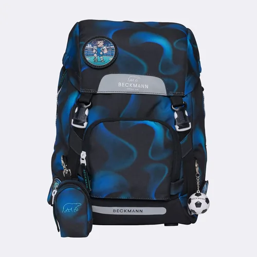 Beckmann Schulthek-Set Classic Magic League 6-teilig - Altersempfehlung ab: 6 Jahren - Wasserabweisend: Ja - Detailfarbe: Dunkelblau - Schwarz - Gewicht: 940 g - Volumen: 22 l - Motiv: Fussball