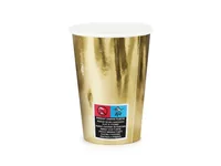 Partydeco Einwegbecher Uni 220 ml, 6 Stück, Gold - Produkttyp: Einwegbecher - Materialtyp: Papier - Material: Pappe - Detailfarbe: Gold - Verpackungseinheit: 6 Stück