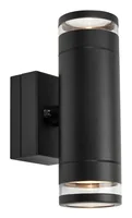 Markslöjd LUNO Wandleuchte 2-flammig Schwarz - Smart Home: Nicht kompatibel - Dimmbar: dimmbar - Anwendungsbereich: Outdoor - Betriebsart: Netzbetrieb - Zusätzliche Ausstattung: Keine - Lampensockel: LED fest verbaut