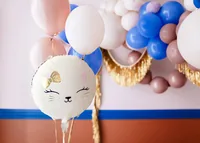 Partydeco Folienballon Katze Weiss - Packungsgrösse: 1 Stück - Grösse: 35 cm - Motiv: Katze - Produkttyp: Folienballon - Material: Folie - Detailfarbe: Mehrfarbig