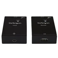 StarTech.com USB 2.0 Extender over Cat5e/Cat6 Cable (RJ45) - Up to 165ft (50m) - High Speed USB Port Extender Adapter Kit - Powered - USB over Ethernet Cable Extender - 480Mbps - Metal - TAA