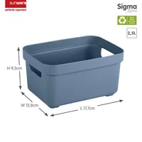 Sigma Home Aufbewahrungsbox 2.5 Liter Dunkelblau - Breite: 17.7 cm - Höhe: 12.8 cm - Tiefe: 9.3 cm - Volumen: 2.5 l - Produkttyp: Aufbewahrungsbox - Verpackungseinheit: 1 Stück