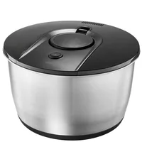 GEFU Salatschleuder Push It Ø 25 cm - Material: Edelstahl - Kunststoff - Detailfarbe: Silber - Schwarz - Spülmaschinenfest: Nein - Durchmesser: 25 cm - Systemart: Drucksystem