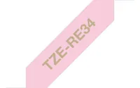 PTOUCH Textilbandkassette gold/pink TZe-RE34 PT-DV600VP 12 mm