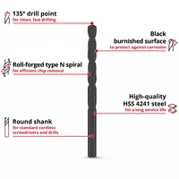 Einhell Metallbohrer-Set HSS-R 6tlg LS - Set: Ja - Für Material: Blech - Aluminium - Kunststoff - Bohrerschaft: Zylinderschaft - Bohrertyp: Metallbohrer-Set - Bohrlochdurchmesser: 2-8 mm