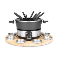 Gastroback Fondue-Set All-in-One 19 Teile, Schwarz - Anzahl Personen: 8 - Materialtyp: Metall - Material: Edelstahl - Betriebsart: Netzbetrieb - Kompatible Kochfelder: Netzbetrieb - nicht für Kochfelder - Detailfarbe: Schwarz