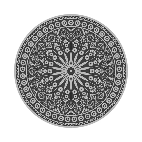 Esschert Design Teppich Rund Ø 170 cm - Form: Rund - Nachhaltigkeit: Nicht angegeben - Teppichtyp: Webteppich - Detailfarbe: Schwarz - Weiss - Breite: 170 cm - Länge: 170 cm