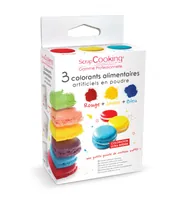 ScrapCooking Lebensmittelfarbenpulver Set Blau/Rot/Gelb - Nachhaltigkeit: Nicht angegeben - Packungsgrösse: 30 g - Detailfarbe: Blau - Gelb - Rot - Fairtrade: Nein - Eigenschaft: Pulver
