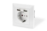Digitus Safety socket for flush mounting with 2 USB ports
