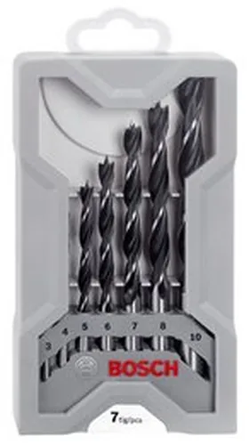 Bosch Professional Holzbohrer-Set 3 - 10 mm, 7-teilig - Set: Ja - Für Material: Holz - Bohrerschaft: Zylinderschaft - Bohrertyp: Holzbohrer-Set - Bohrlochdurchmesser: 3-10 mm