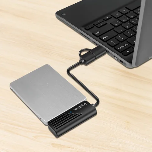 Logilink USB-AUSB-C 2-in-1 auf SATA-Adapter, schwarz