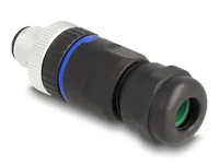 DeLOCK M12 Connector A-coded 5 pin male for mounting with screw connection