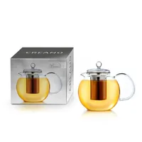 Creano Teekanne 1.3 l, Transparent - Material: Borosilikatglas - Detailfarbe: Transparent - Filtertyp: Edelstahlfilter - Fassungsvermögen: 1.3 l - Kompatible Kochfelder: Manuell - nicht für Kochfelder