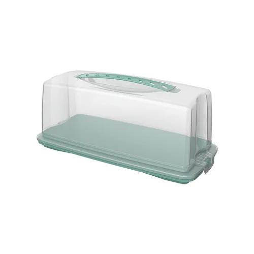 Rotho Cakebutler Fresh Grün/Transparent - Produkttyp: Cakebutler - Materialtyp: Kunststoff - Material: Polypropylen (PP) - Detailfarbe: Transparent - Grün - Anzahl Etagen: 1 × - Stapelbar: Nein