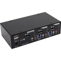 InLine Desktop KVM Switch 2 Port DisplayPort USB 3.0 Hub with Audio