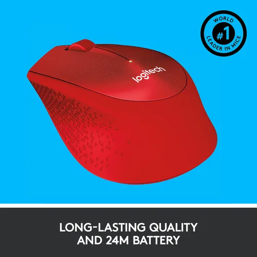 Logitech Wireless Mouse M330 silent plus red retail