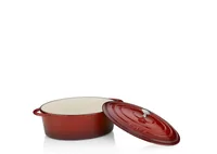 Kela Bräter Calido oval 33 cm, Rot - Material: Gusseisen - Topfart: Bräter - Kompatible Kochfelder: Glaskeramik - Gas - Induktion - Elektro - Antihaftbeschichtung: Nein - Detailfarbe: Rot - Set: Nein