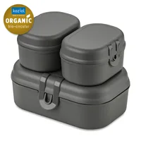 Koziol Lunchbox Pascal Ready Mini Schwarz/Grau - Materialtyp: Biokunststoff - Unterteilungsmöglichkeit: Nein - Material: Biozirkulärer Kunststoff - Detailfarbe: Grau - Schwarz - Spülmaschinenfest: Ja - Set: Ja