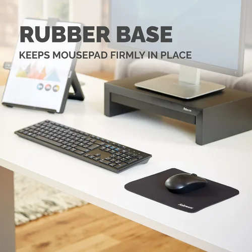 Fellowes Workplace Mausmatte Optical Mousepad Schwarz - Tiefe: 190 mm - Breite: 230 mm - Detailfarbe: Schwarz - Form: Eckig - Höhe: 6 mm - Handgelenkauflage: Nein
