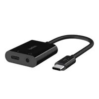 Belkin Adapter RockStar 3.5mm Audio + USB-C Charge Schwarz - Zubehörtyp Mobiltelefone: Adapter - Detailfarbe: Schwarz