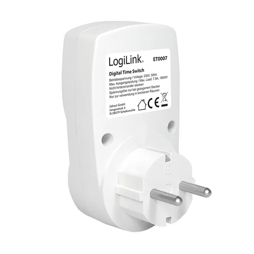 Logilink Zeitschaltuhr, Digitaler Timer, Weiss
