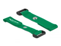 DeLOCK Hook-and-loop cable tie with Loop and Fastening Eyelet L 150 x W 20 mm green 5 pieces
