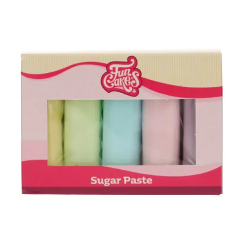 Funcakes Rollfondant FunCakes Pastellfarben 5 Rollen - Zertifikate: Keine Zertifizierung - Packungsgrösse: 500 g - Nährwertangabe pro: 100 g - Energiegehalt (in kcal): 403 Kcal - Energiegehalt (in kj): 1685 KJ - Fett: 6.7 g