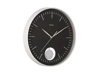 KARLSSON Wanduhr Grato Pendulum 40.6 cm, Schwarz/Warmgrau - Uhrtyp: Analog - Betriebsart: Batteriebetrieb - Funksignal: Nein - Funktionen: Zeit - Form: Rund - Detailfarbe: Schwarz - Warmgrau