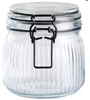 Schou 77084 jar Round Glass, Plastic, Silicone Transparent