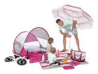 KOOR Sonnenschirm Lido 180 cm - Breite: 150 cm - Länge: 180 cm - Detailfarbe: Mint - Pink - Hellorange - Einsatzgebiet: Outdoor