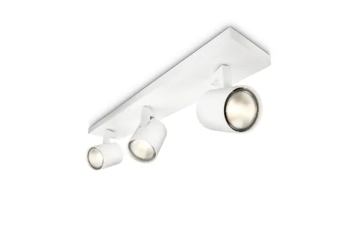 Philips Aufbauspot Runner, 3 x GU10, 20 W, Weiss - Leuchten Kategorie: Aufbauleuchte - Betriebsart: Netzbetrieb - Lampensockel: GU10 - Farbtemperatur Kelvin: Je nach Leuchtmittel - Gesamtleistung: 50 W - Farbwiedergabeindex CRI: 0