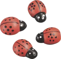 Knorr Prandell Streudeko 2.5 cm 3D Marienkäfer, 10 Stück - Motiv: Marienkäfer - Material: Holz - Detailfarbe: Schwarz - Rot