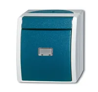 BUSCH JAEGER BJ 2621WGL-53 Wipptaster m.Beleuchtung ocean IP44 grau/blaugrün