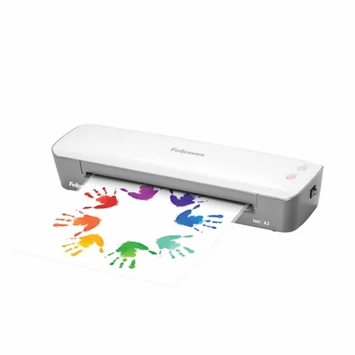 Fellowes Laminiergerät ION A3, für 80-125 Mikron - Aufheizzeit: 4 min - Laminierverfahren: Heisslamination - Ausstattung: Auto Abschaltfunktion - Maximale Folienstärke: 125 µm - Medienformat: A3 - Set: Nein