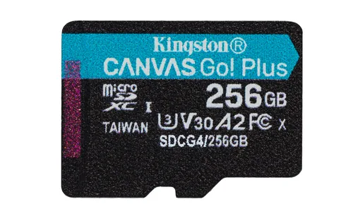 KINGSTON 256GB microSDXC Canvas Go Plus Gen4 200MB/s A2 U3 V30 Card + Adapter