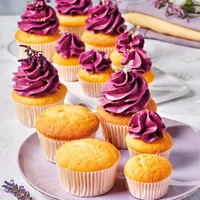 Funcakes Backmischung für Cupcake 500g - Nährwertangabe pro: 100 g - Energiegehalt (in kj): 1570 KJ - Energiegehalt (in kcal): 375 Kcal - Fett: 1.2 g - Produkttyp: Kuchen - Davon gesättigte Fettsäuren: 0.7 g