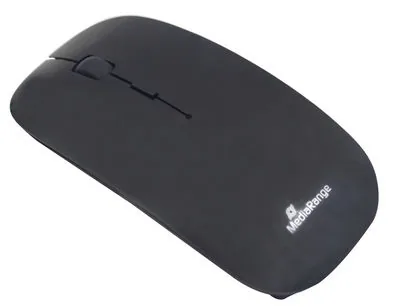 MediaRange Maus Wireless 3 Tasten, geräuscharm schwarz glänz