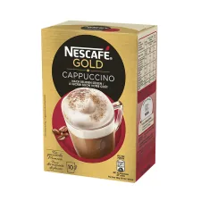 Nescafé Gold Cappuccino löslicher Kaffee Beutel - Entkoffeiniert: Nein - Produktionsland: Vereinigtes Königreich - Packungsgrösse: 10 Stück - Geschmacksrichtung: Keine - Getränkeart: Cappuccino - Kaffeeart: Instant-Kaffee