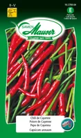 Samen Mauser Samen Chili de Cayenne rot - Bio: Nein - Sonneneinstrahlung: Sonnig - halbschattig - Aussaatzeit: April - März - Mai - Februar - Gemüsegruppen: Fruchtgemüse - Saattyp: Saatgut - Erntezeit: September - August - Juli - Oktober
