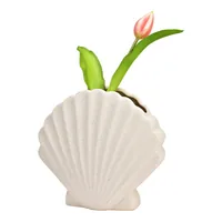 G. Wurm Vase Muschel 17 cm, Beige - Assortiert: Nein - Höhe: 17 cm - Detailfarbe: Beige - Detailmaterial: Keramik - Grundmaterial: Keramik