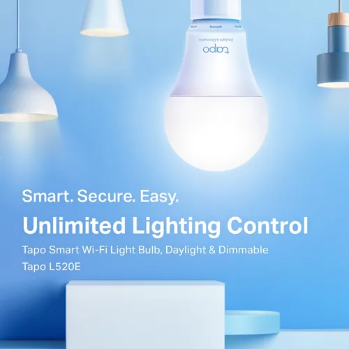 TP-Link Leuchtmittel Tapo L520E 1 Stück - Lampensockel: E27 - Farbtemperatur Kelvin: 4000 K - Aussenanwendung: Nein - Gesamtleistung: 8 W - Leuchten Kategorie: Leuchtmittel - Lichtfarbe: Kaltweiss/Tageslichtweiss (KW)