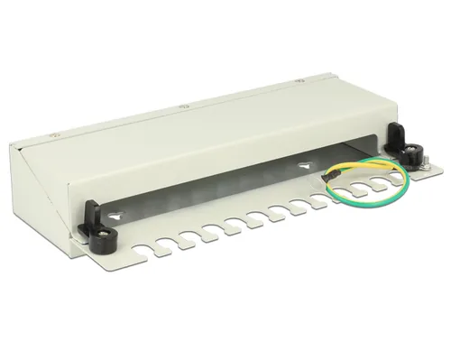 Delock Netzwerkpanel Keystone 12-Port Desktop, grau - Detailfarbe: Grau - Montage: Wand - DIN-Rail - Desktop - Serie: Standard - E-Nr.: 0 - Schirmung: Ja - Schnittstellen: Keystone